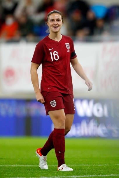Lotte Wubben-Moy of England looks on during the FIFA Women's World Cup 2023 Qualifier group D match between Luxembourg and England at the Luxembourg...