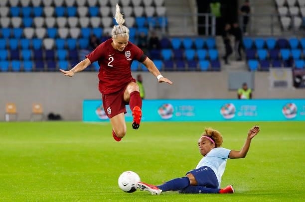Rachel Daly of England evades a tackle during the FIFA Women's World Cup 2023 Qualifier group D match between Luxembourg and England at the...