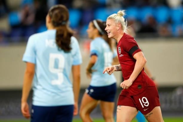 Beth England of England celebrates after scoring their side's tenth goal during the FIFA Women's World Cup 2023 Qualifier group D match between...