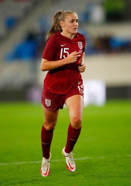Georgia Stanway of England looks on during the FIFA Women's World Cup 2023 Qualifier group D match between Luxembourg and England at the Luxembourg...