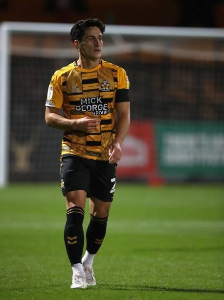 George Williams of Cambridge United in action during the Papa John's Trophy match between Cambridge United and Tottenham Hotspur U21 at Abbey Stadium...