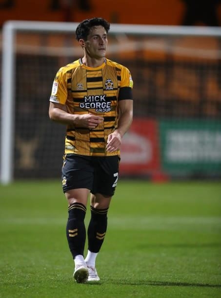 George Williams of Cambridge United in action during the Papa John's Trophy match between Cambridge United and Tottenham Hotspur U21 at Abbey Stadium...
