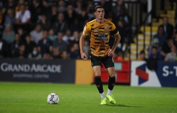 Lloyd Jones of Cambridge United in action during the Papa John's Trophy match between Cambridge United and Tottenham Hotspur U21 at Abbey Stadium on...