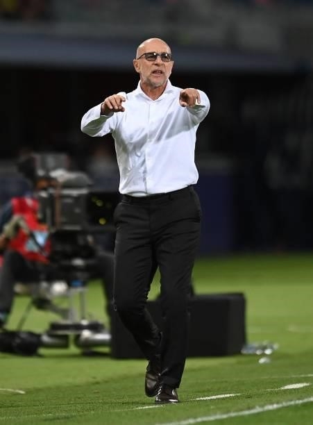 Davide Ballardini head coach of Genoa CFC ge during the Serie A match between Bologna FC v Genoa CFC at Stadio Renato Dall'Ara on September 21, 2021...