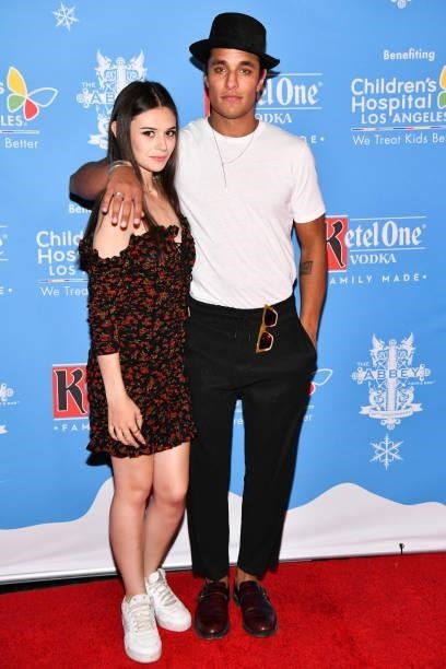 Nicole Maines and Staz Nair attend the 16th annual Toy Drive for Children's Hospital LA at The Abbey Food & Bar on September 21, 2021 in West...