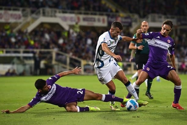 Ivan Perisic of FC Internazionale in action during the Serie A match between ACF Fiorentina v FC Internazionale at Stadio Artemio Franchi on...
