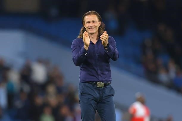 Gareth Ainsworth the manager of Wycombe Wanderers F.C. After the Carabao Cup Third Round match between Manchester City and Wycombe Wanderers F.C. At...