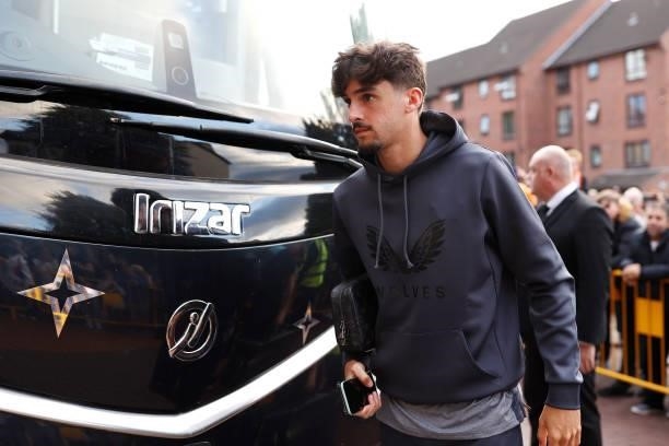 Francisco Trincao of Wolverhampton Wanderers arrives at the stadium prior to the Carabao Cup Third Round match between Wolverhampton Wanderers and...