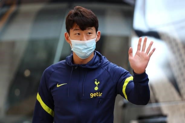 Heung-Min Son of Tottenham Hotspur arrives at the stadium prior to the Carabao Cup Third Round match between Wolverhampton Wanderers and Tottenham...