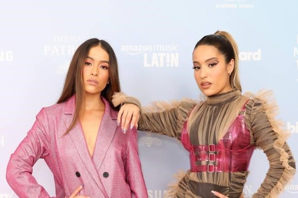 Laura Villa and Lucia Villa of Las Villa attend Billboard Latin Music Week 2021 on September 22, 2021 in Miami, Florida.