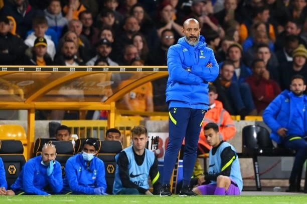 Nuno Espirito Santo, Manager of Tottenham Hotspur looks on during the Carabao Cup Third Round match between Wolverhampton Wanderers and Tottenham...