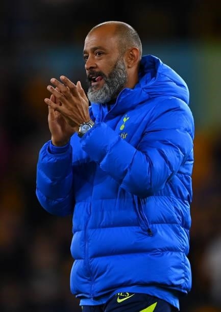 Nuno Espirito Santo, Manager of Tottenham Hotspur applauds the fans following victory in the Carabao Cup Third Round match between Wolverhampton...