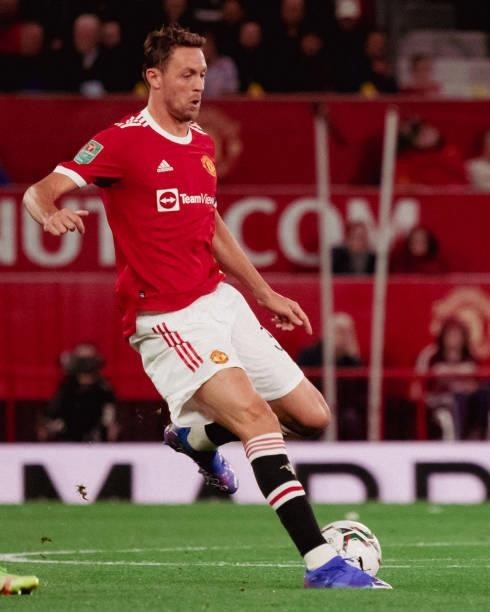 Nemanja Matic of Manchester United in action during the Carabao Cup Third Round match between Manchester United and West Ham United at Old Trafford...
