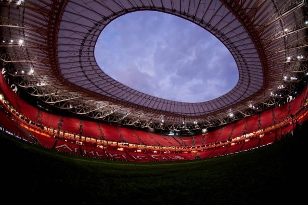 General view inside the stadium prior to the La Liga Santander match between Athletic Club and Rayo Vallecano at San Mames Stadium on September 21,...