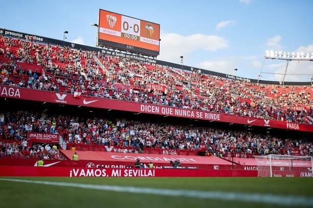 General view inside the stadium during the La Liga Santander match between Sevilla FC and Valencia CF at Estadio Ramon Sanchez Pizjuan on September...