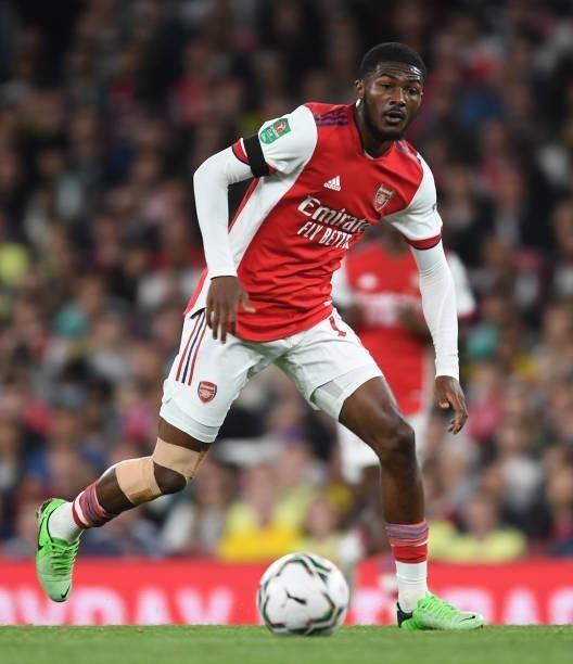 Ainsley Maitland-Niles of Arsenal during the Carabao Cup Third Round match between Arsenal and AFC Wimbledon at Emirates Stadium on September 22,...
