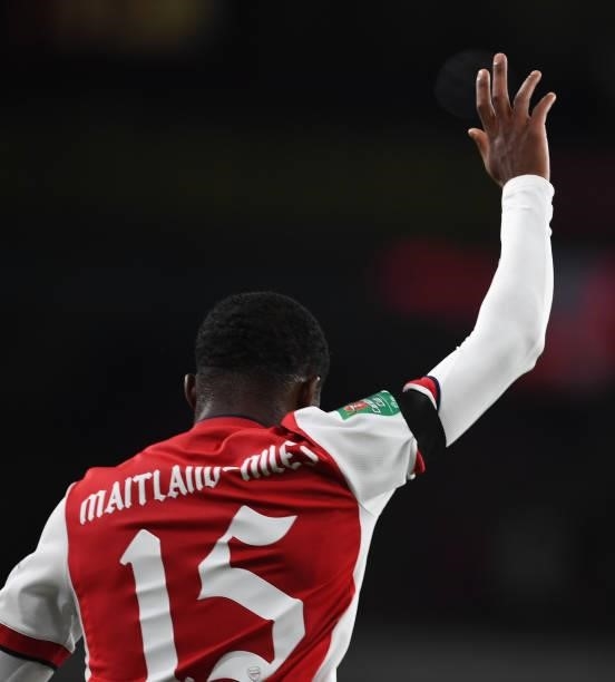 Ainsley Maitalnd-Niles of Arsenal during the Carabao Cup Third Round match between Arsenal and AFC Wimbledon at Emirates Stadium on September 22,...