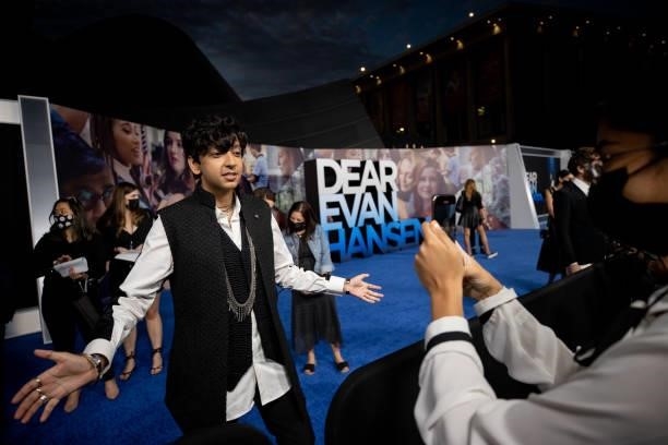 Nik Dodani attends the Los Angeles premiere of 'Dear Evan Hansen' at Walt Disney Concert Hall on September 22, 2021 in Los Angeles, California.