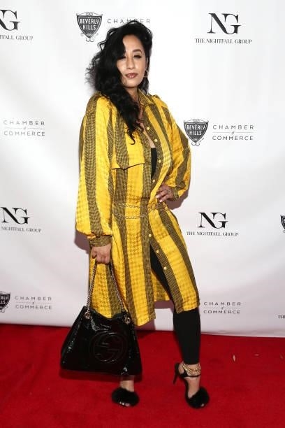 Stephanie Solomon attends the The Nightfall Group Collaborates With The BHCC For A Black Tie Event on September 22, 2021 in Beverly Hills, California.