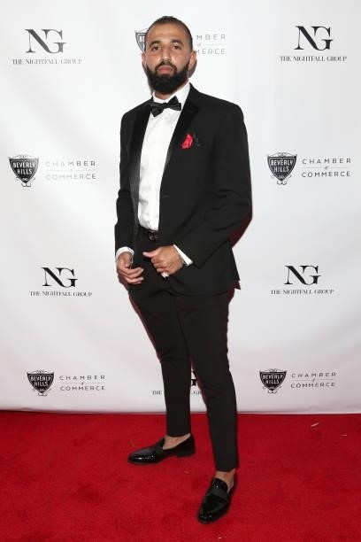 Chafik Oussemgane attends the The Nightfall Group Collaborates With The BHCC For A Black Tie Event on September 22, 2021 in Beverly Hills, California.