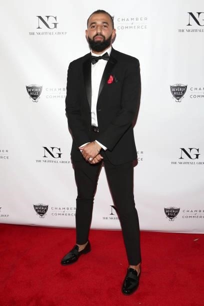 Chafik Oussemgane attends the The Nightfall Group Collaborates With The BHCC For A Black Tie Event on September 22, 2021 in Beverly Hills, California.
