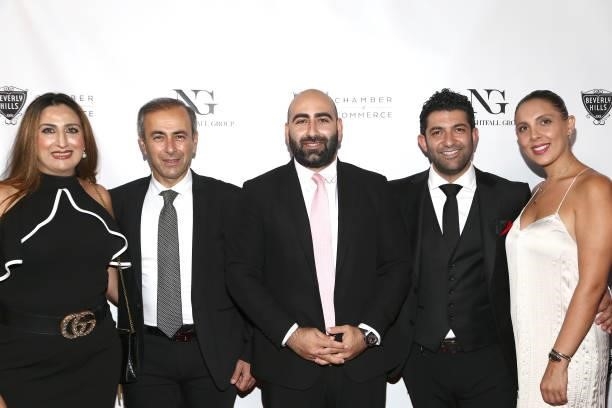 Guests, Nathan Nissani, Danny Dangoor and Mona Dan attend the The Nightfall Group Collaborates With The BHCC For A Black Tie Event on September 22,...