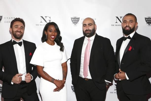 Michael Brushin, Natalie Ye, Nathan Nissani and Chafik Oussemgane attend the The Nightfall Group Collaborates With The BHCC For A Black Tie Event on...