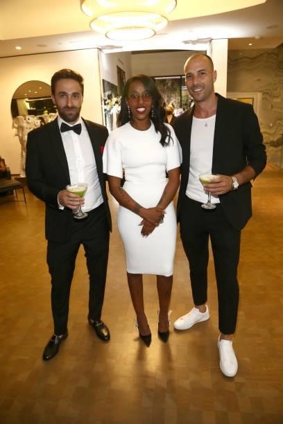 Ronnie Benarie, Natalie Ye and guest attend the The Nightfall Group Collaborates With The BHCC For A Black Tie Event on September 22, 2021 in Beverly...