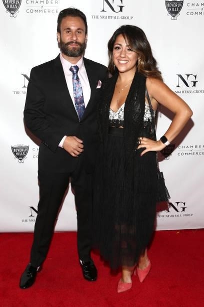 Sam and Yasi attend the The Nightfall Group Collaborates With The BHCC For A Black Tie Event on September 22, 2021 in Beverly Hills, California.