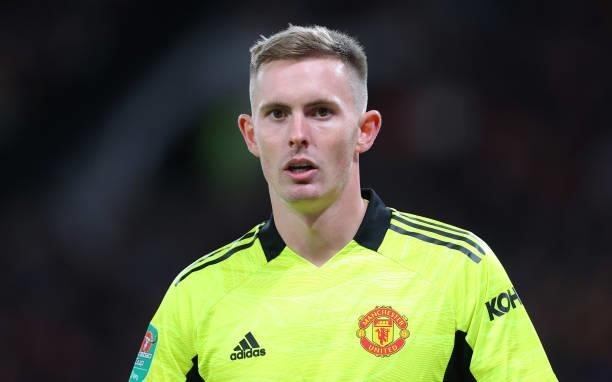 Dean Henderson of Manchester United looks on during the Carabao Cup Third Round match between Manchester United and West Ham United at Old Trafford...