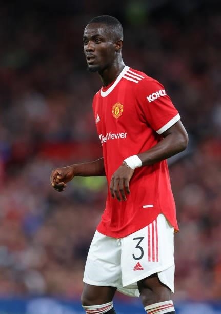 Eric Bailly of Manchester United looks on during the Carabao Cup Third Round match between Manchester United and West Ham United at Old Trafford on...