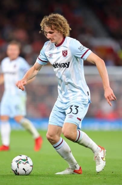 Alex Kral of West Ham United during the Carabao Cup Third Round match between Manchester United and West Ham United at Old Trafford on September 22,...