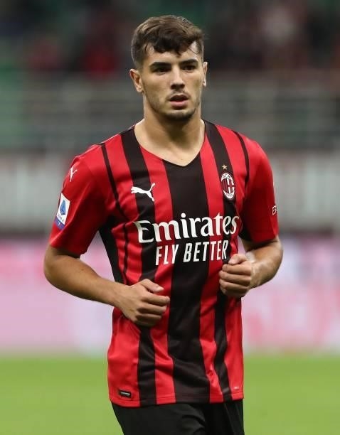 Brahim Diaz of AC Milan looks on during the Serie A match between AC Milan and Venezia FC at Stadio Giuseppe Meazza on September 22, 2021 in Milan,...