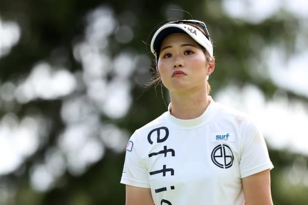 Nozomi Uetake of Japan is seen on the 12th hole during the first round of the Miyagi TV Cup Dunlop Ladies Open at Rifu Golf Club on September 24,...