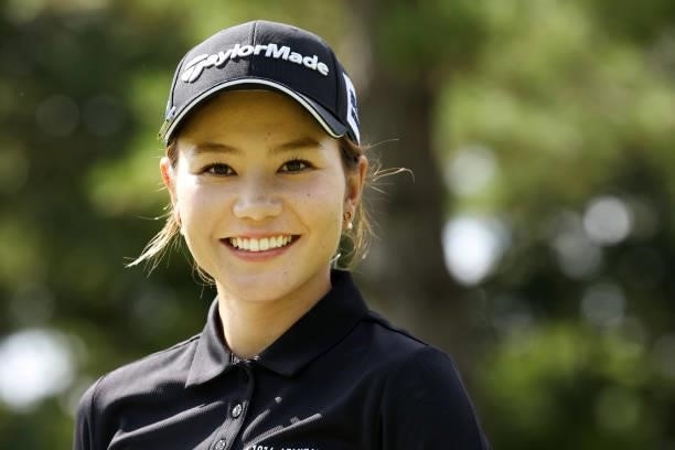 Akira Yamaji of Japan is seen on her way to the 13th tee during the first round of the Miyagi TV Cup Dunlop Ladies Open at Rifu Golf Club on...