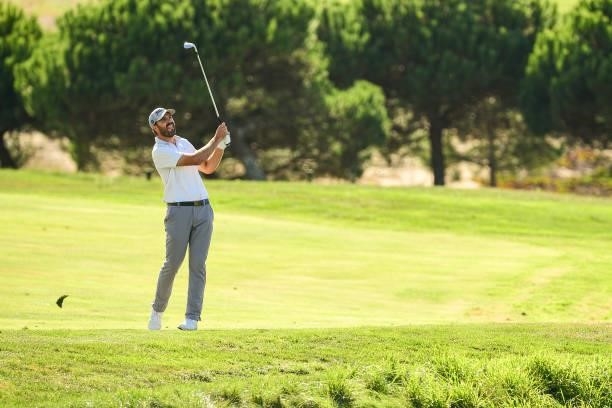 David Borda of Spain plays his second shot at the 14th hole during Day Two of the Open de Portugal at Royal Obidos at Royal Obidos Spa & Golf Resort...