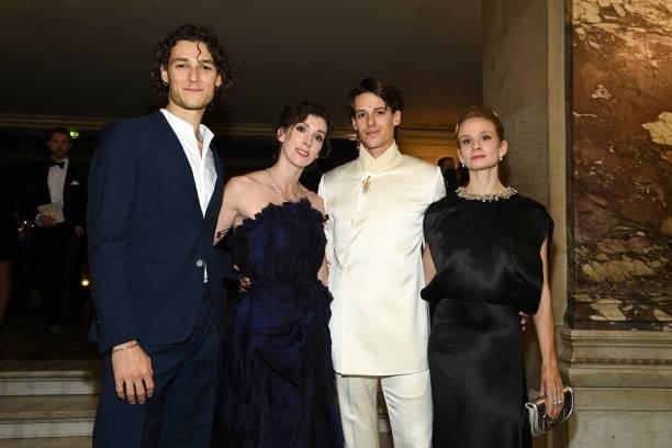 Hugo Marchand, Laura Hecquet, Germain Louvet and Leonore Baulac attend the Opening Season Gala at Opera Garnier on September 24, 2021 in Paris,...