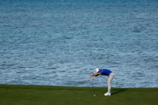 Rory McIlroy of Northern Ireland and team Europe reacts during Friday Afternoon Fourball Matches of the 43rd Ryder Cup at Whistling Straits on...
