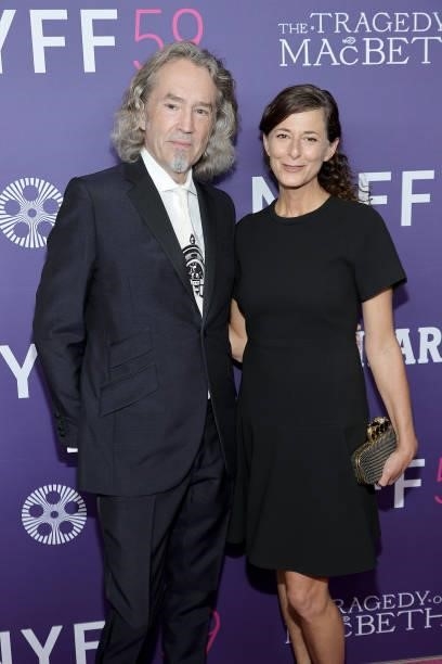 Carter Burwell and Christine Sciulli attend the opening night screening of The Tragedy Of Macbeth during the 59th New York Film Festival at Alice...
