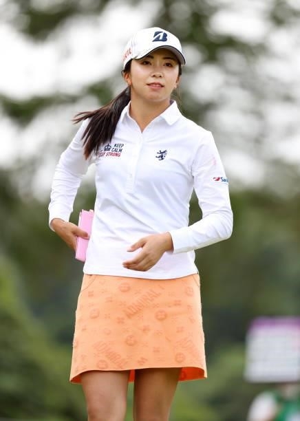 Kotone Hori of Japan is seen on the 4th green during the second round of the Miyagi TV Cup Dunlop Ladies Open at Rifu Golf Club on September 25, 2021...