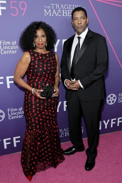 Pauletta Washington and Denzel Washington attend the opening night screening of The Tragedy Of Macbeth during the 59th New York Film Festival at...