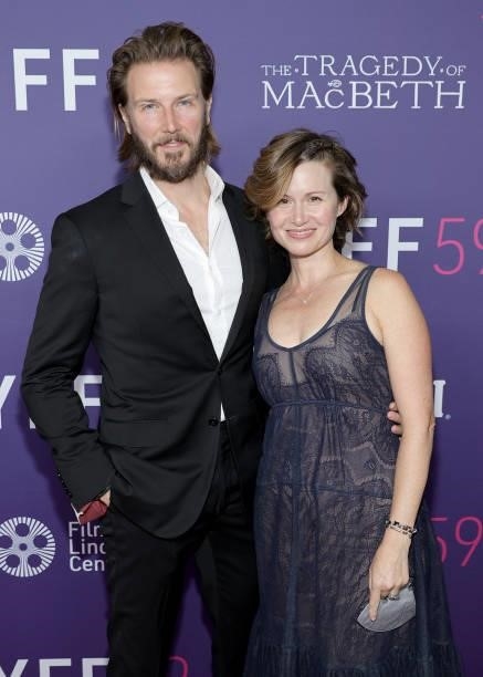 Bill Heck and Maggie Lacey attend the opening night screening of The Tragedy Of Macbeth during the 59th New York Film Festival at Alice Tully Hall,...