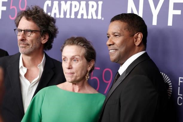 Joel Coen, Frances McDormand, and Denzel Washington attend the opening night screening of The Tragedy Of Macbeth during the 59th New York Film...