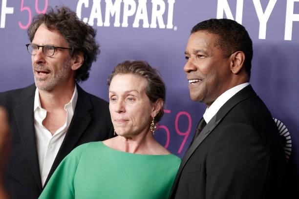 Joel Coen, Frances McDormand, and Denzel Washington attend the opening night screening of The Tragedy Of Macbeth during the 59th New York Film...