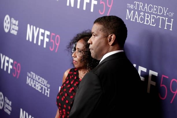 Pauletta Washington and Denzel Washington attend the opening night screening of The Tragedy Of Macbeth during the 59th New York Film Festival at...