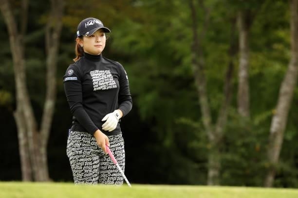 Momo Yoshikawa of Japan is seen before her tee shot on the 8th hole during the second round of the Miyagi TV Cup Dunlop Ladies Open at Rifu Golf Club...