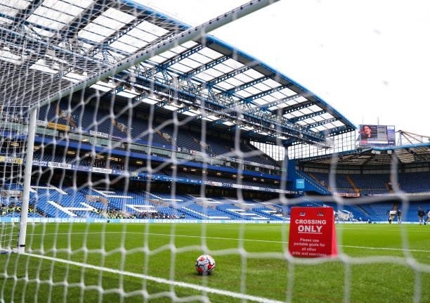 General view inside the stadium prior to the Premier League match between Chelsea and Manchester City at Stamford Bridge on September 25, 2021 in...