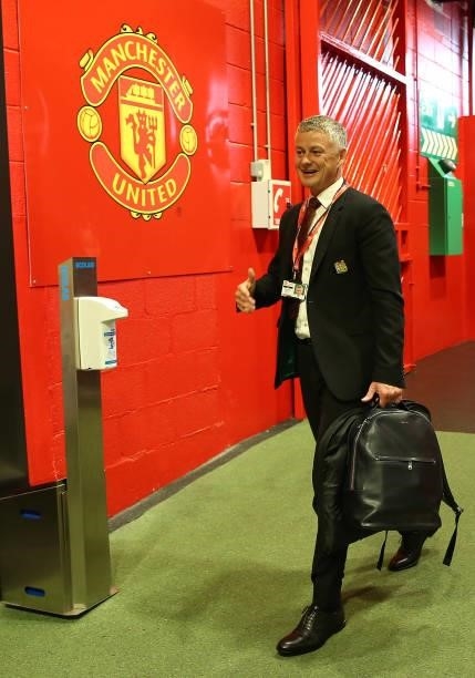 Manager Ole Gunnar Solskjaerbetween Manchester United and Aston Villa at Old Trafford on September 25, 2021 in Manchester, England.