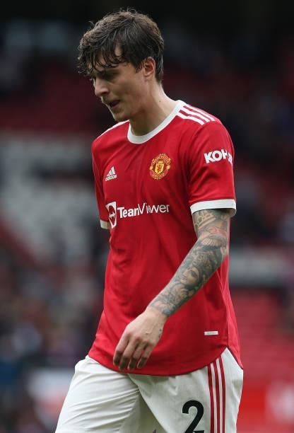 Victor Lindelof of Manchester United walks off after the Premier League match between Manchester United and Aston Villa at Old Trafford on September...