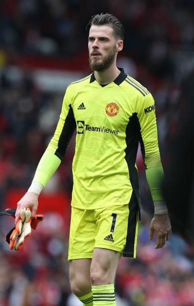 David de Gea of Manchester United walks off after the Premier League match between Manchester United and Aston Villa at Old Trafford on September 25,...